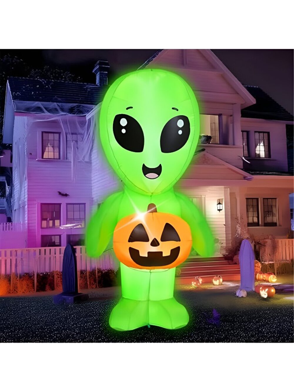 Joiedomi 5ft Tall Halloween Inflatable Alien, Alien Inflatable with Blow Up